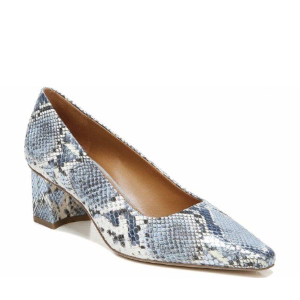Sarto by Franco Sarto Regal Snake Embossed Leather Pumps in Airy Blue NEW
